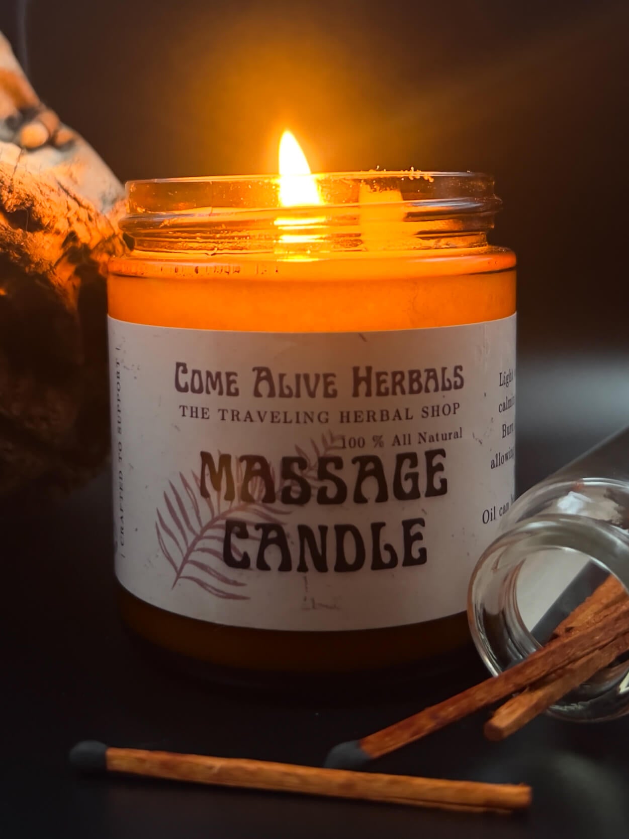 Melt and massage candle just light and use for massage oil