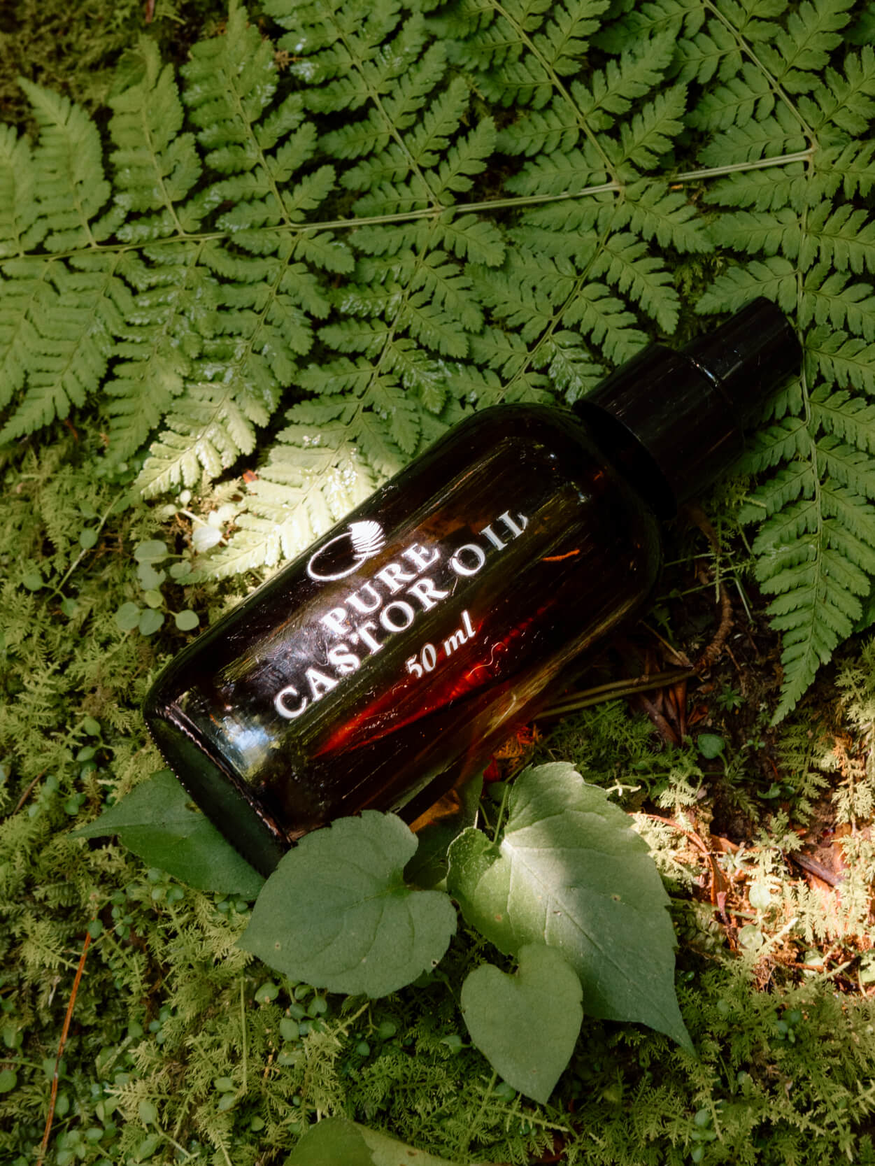 Come Alive Herbals Pure Castor Oil – cold-pressed organic oil for hair, skin, and lash growth in amber glass bottle