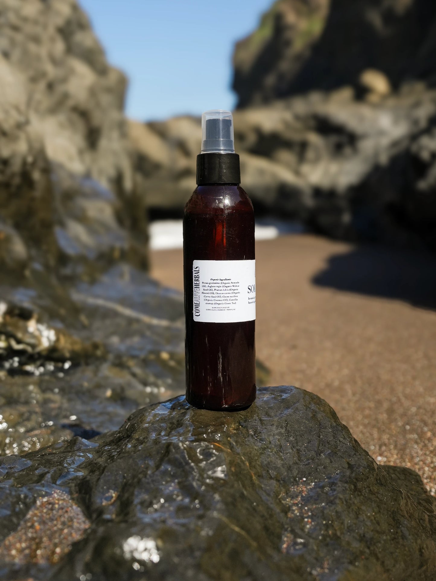 Come Alive Herbals Sol Oil Tanning Oil – golden tanning oil with coconut and carrot seed oil- 4oz ingredients