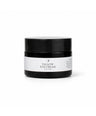 A black cosmetic jar of Tallow Eye Cream by Come Alive Herbals. with a white label, centered on a clean white background.