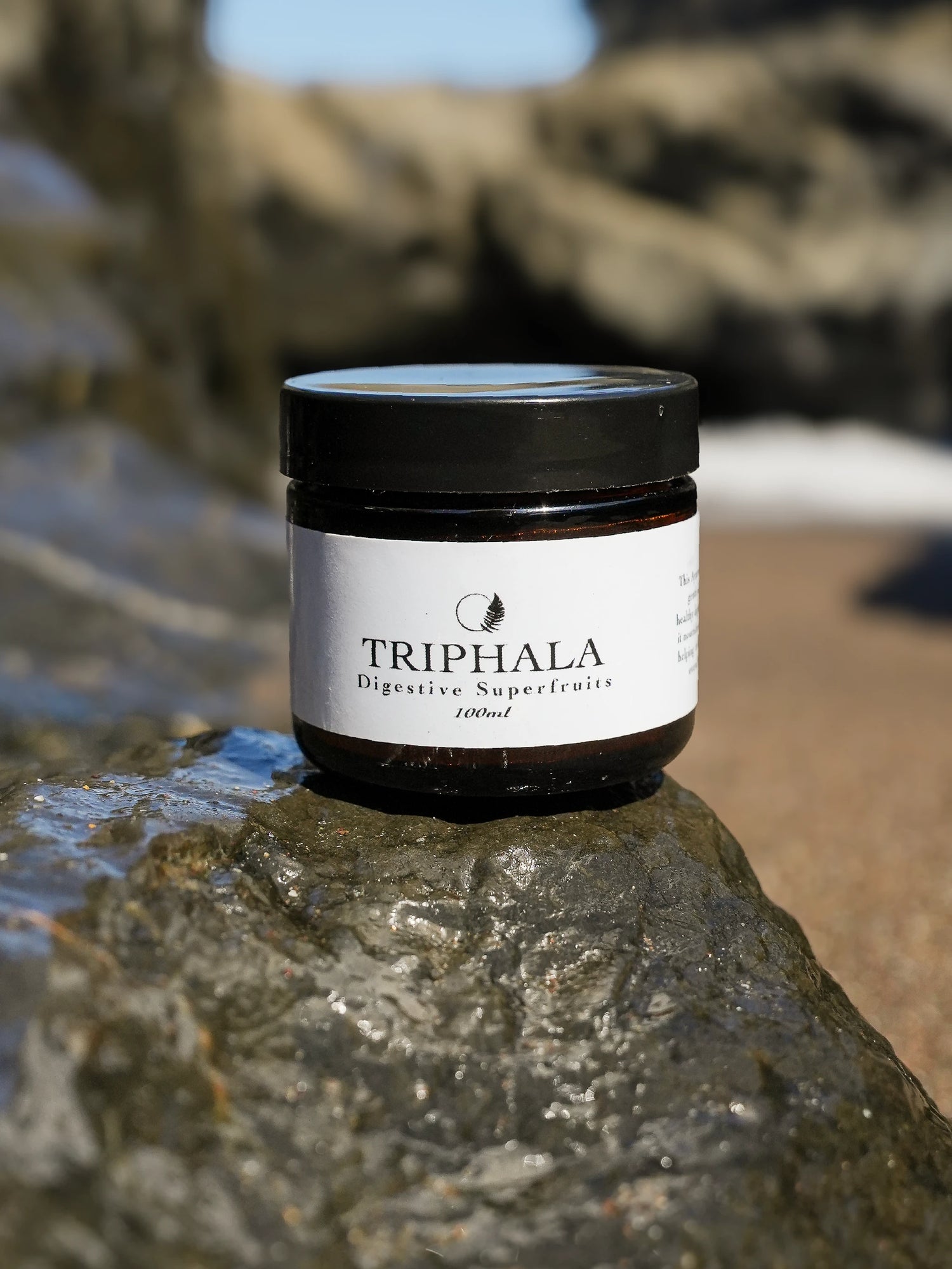 Come Alive Herbals Triphala Powder 100ml – Ayurvedic herbal blend for digestion and detox in glass jar