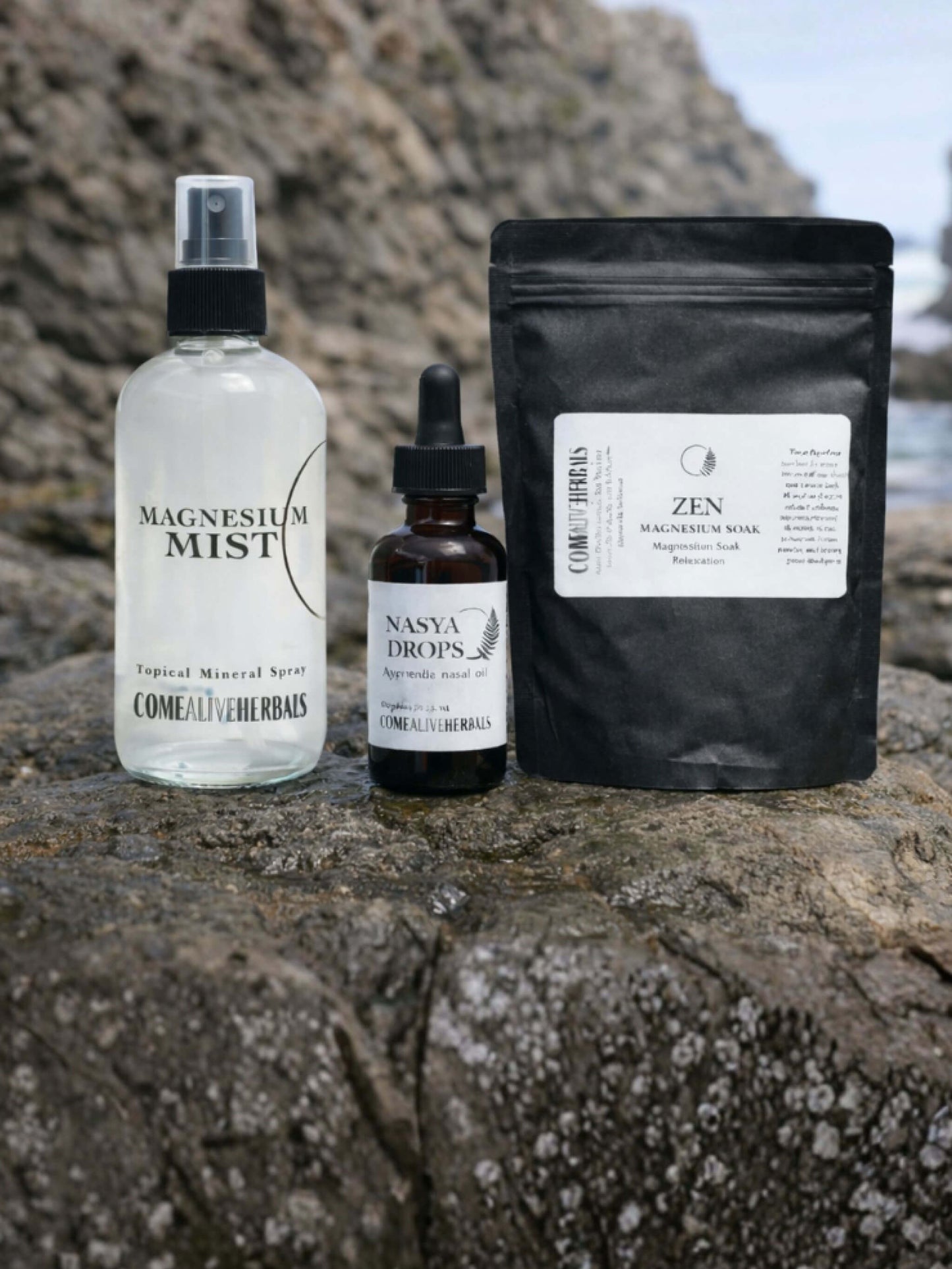 Love Your Nervous System Reset Bundle with Magnesium Mist, Lavender Nasya, and Zen Soak for stress relief and deep relaxation